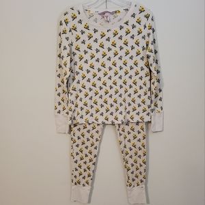 Victoria  Secret Floral Print Long Sleeve Thermal Pajamas Set Size S/P/CH
